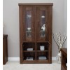 Homestyle Walnut Furniture 2 Door Glass Display Unit